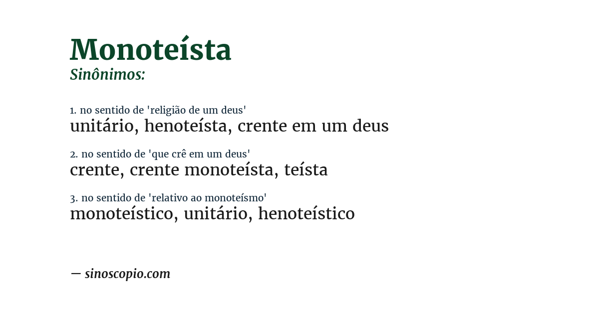 Sinônimo de monoteísta