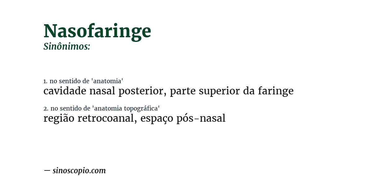 Sinônimo de nasofaringe