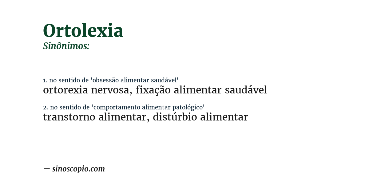 Sinônimo de ortolexia