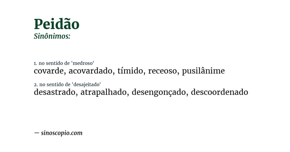 Sinônimo de peidão