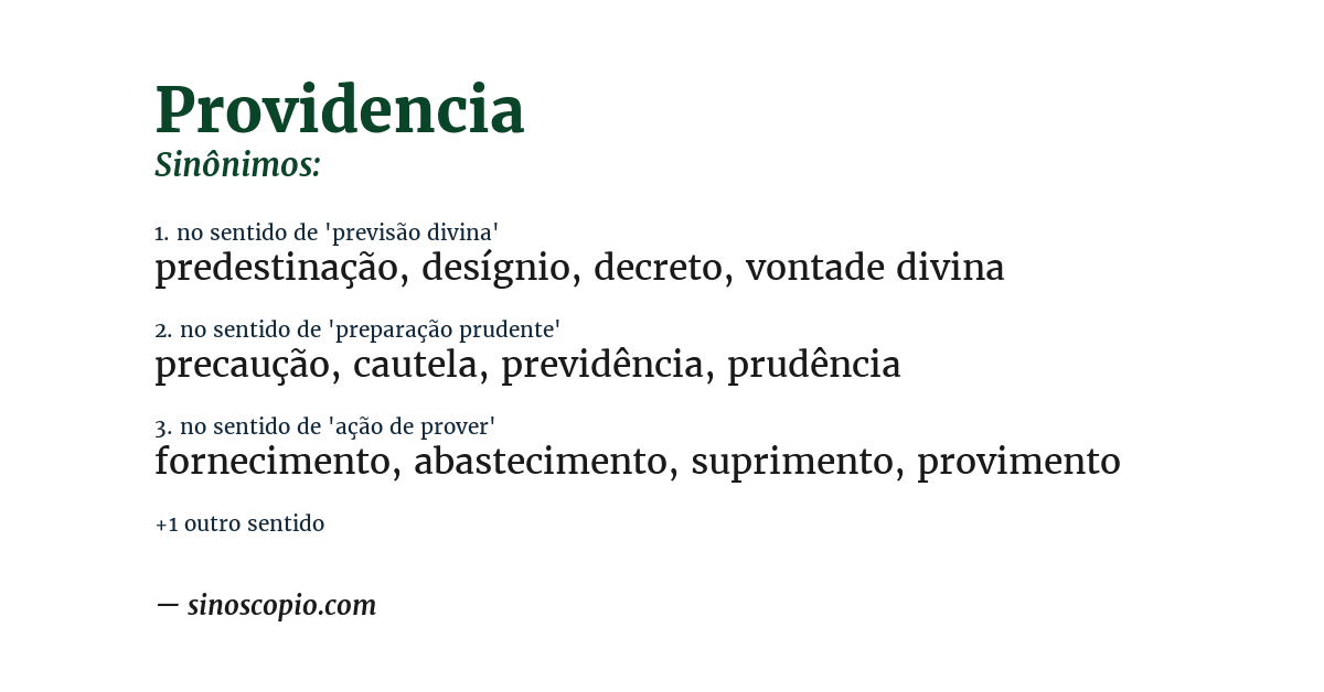Sinônimo de providencia