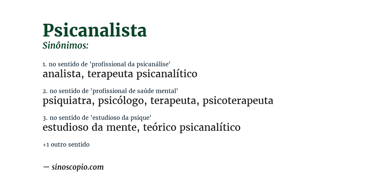 Sinônimo de psicanalista