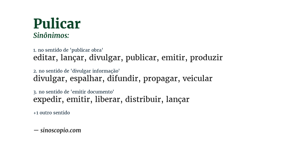 Sinônimo de pulicar