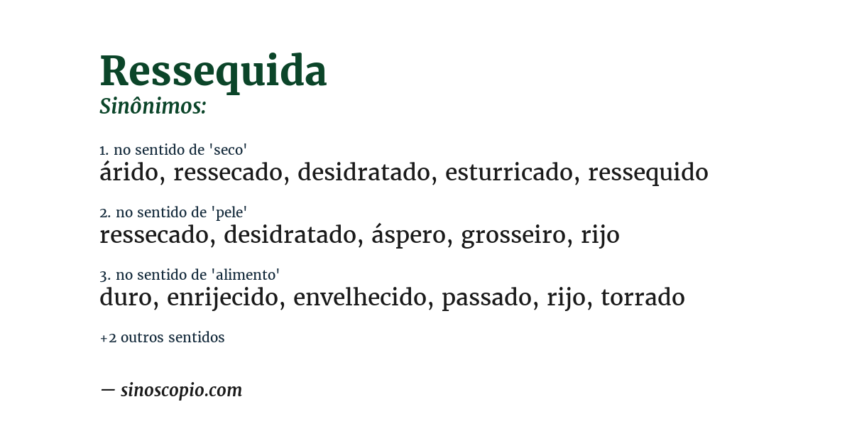 Sinônimo de ressequida