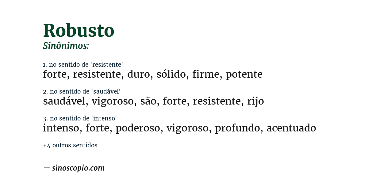Sinônimo de robusto