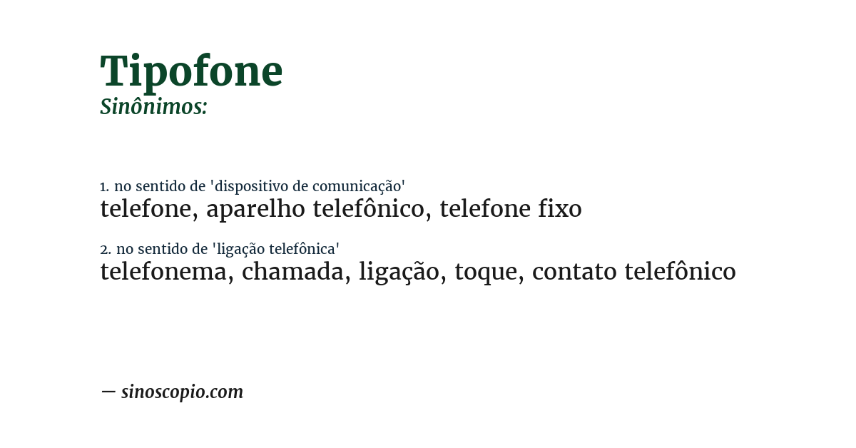 Sinônimo de tipofone