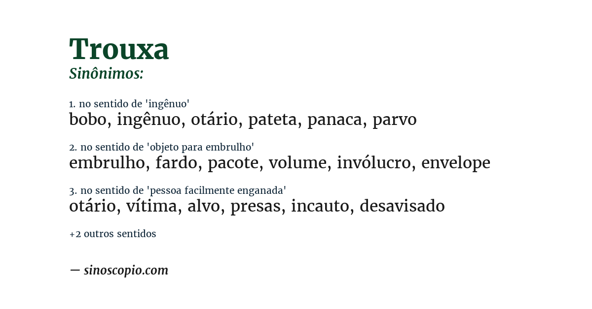 Sinônimo de trouxa