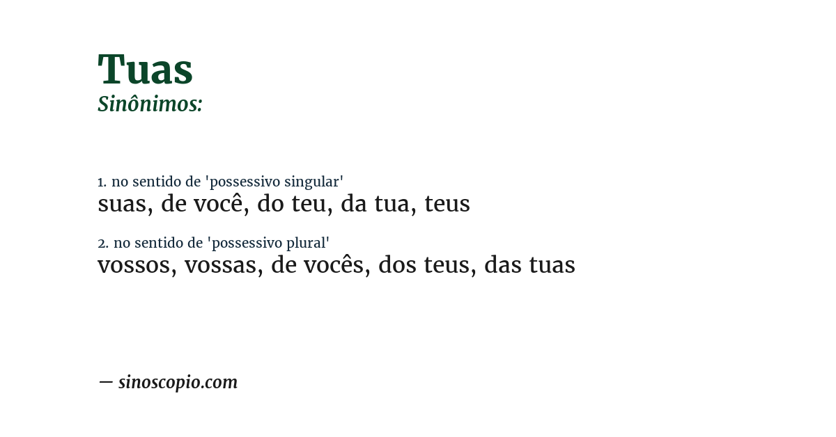 Sinônimo de tuas