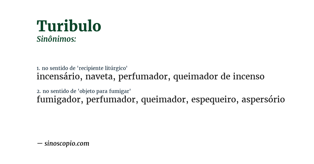 Sinônimo de turibulo