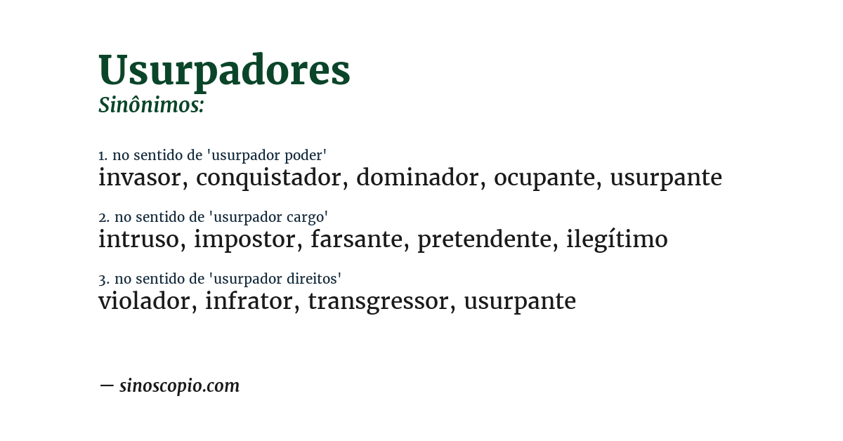 Sinônimo de usurpadores