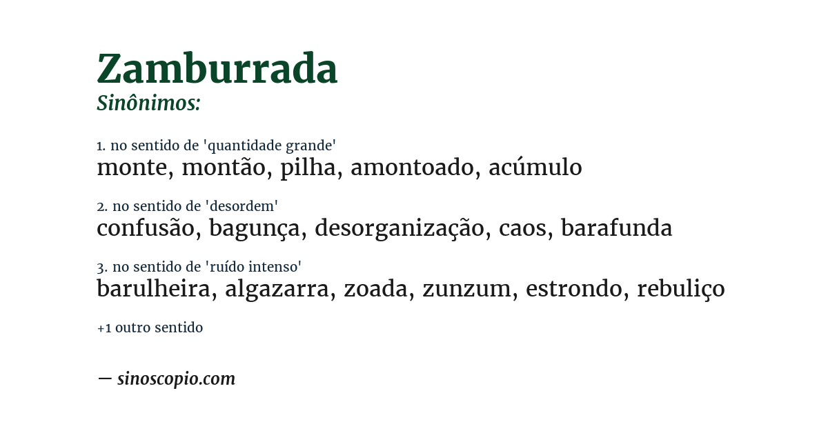 Sinônimo de zamburrada