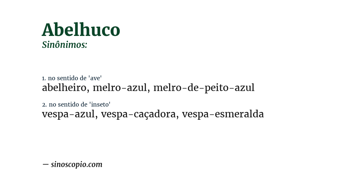 Sinônimo de abelhuco