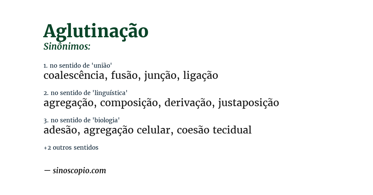 Sinônimo de aglutinação