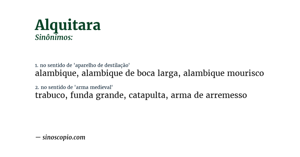 Sinônimo de alquitara