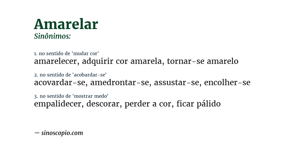 Sinônimo de amarelar