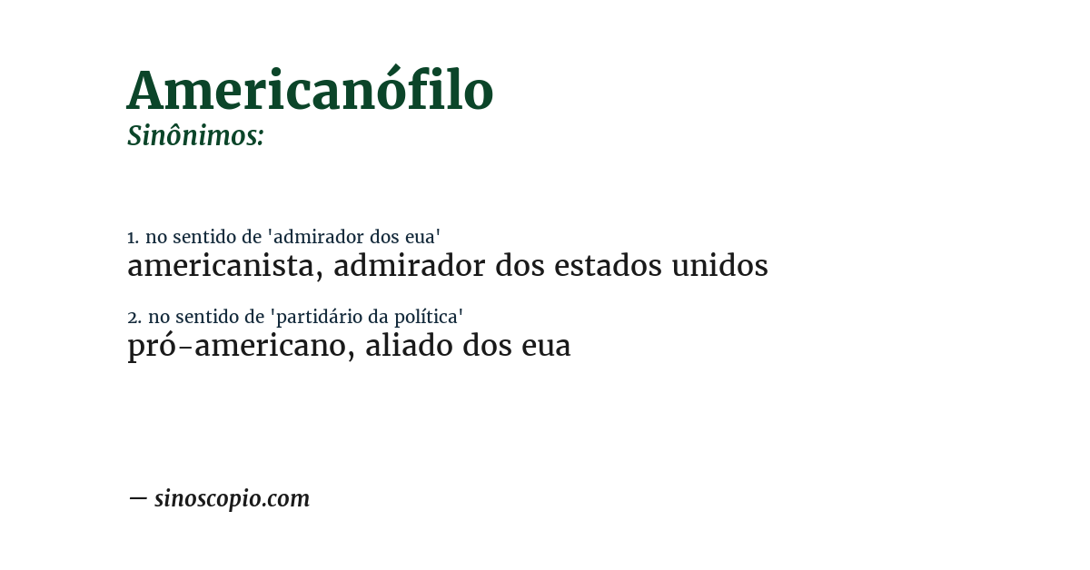 Sinônimo de americanófilo