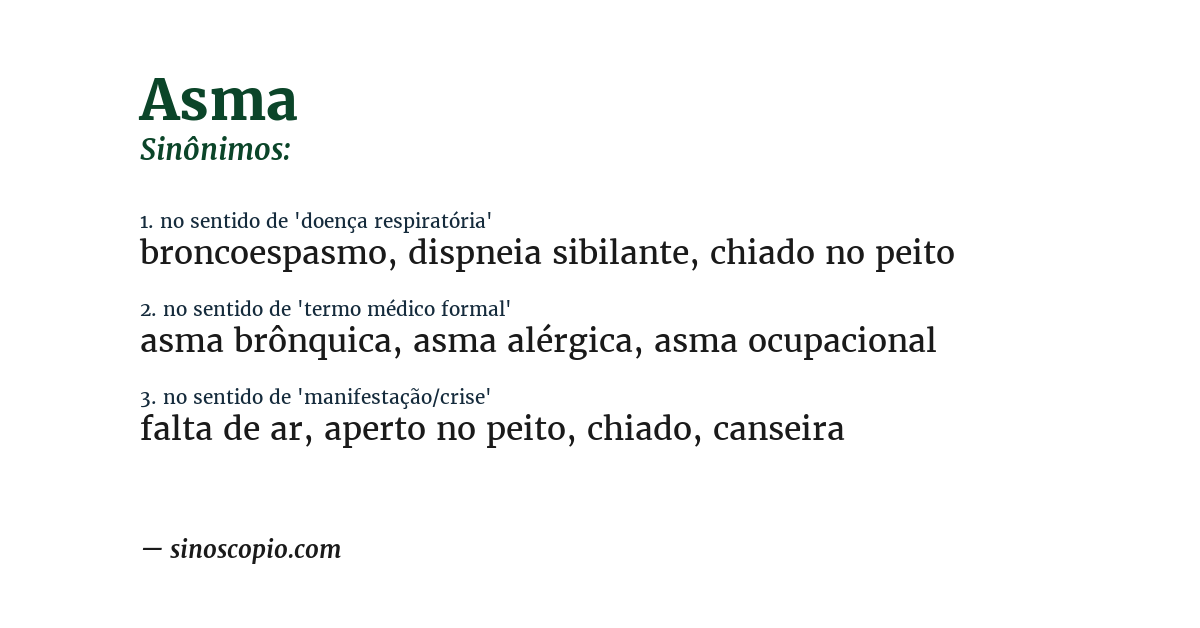 Sinônimo de asma