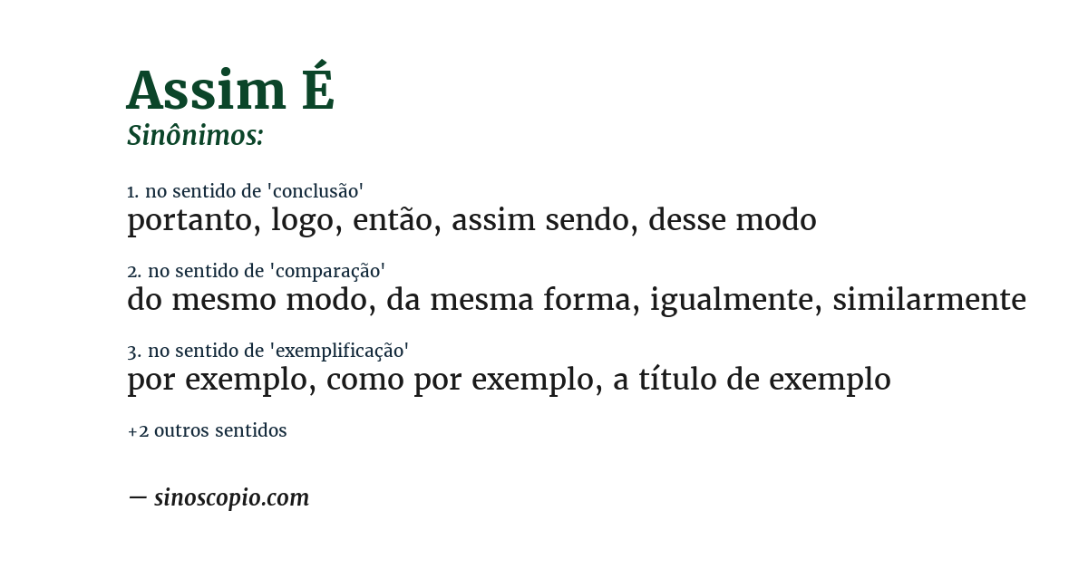 Sinônimo de assim é