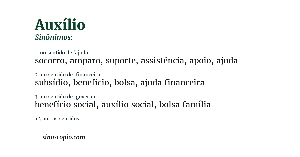Sinônimo de auxílio