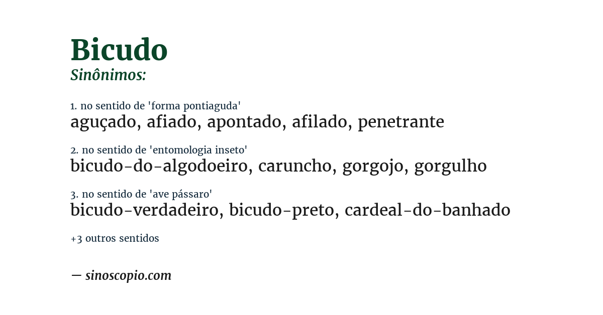 Sinônimo de bicudo
