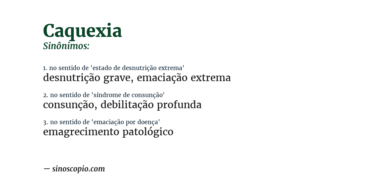 Sinônimo de caquexia