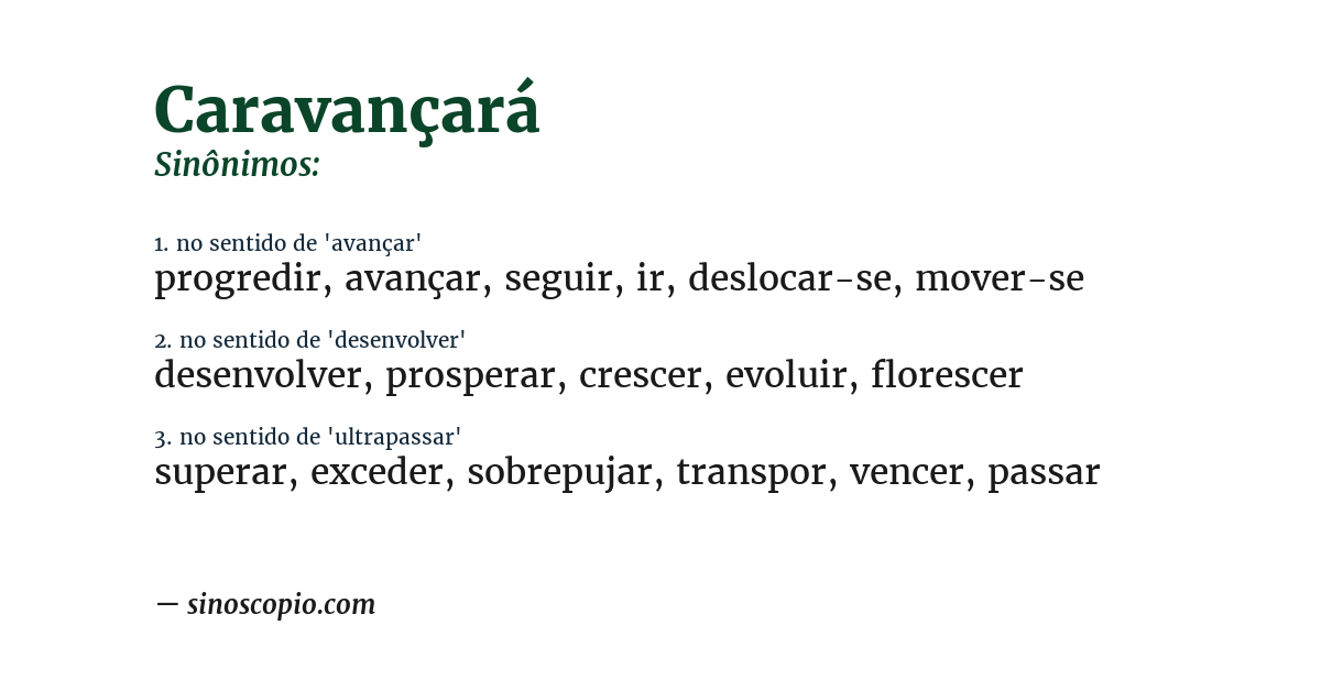 Sinônimo de caravançará