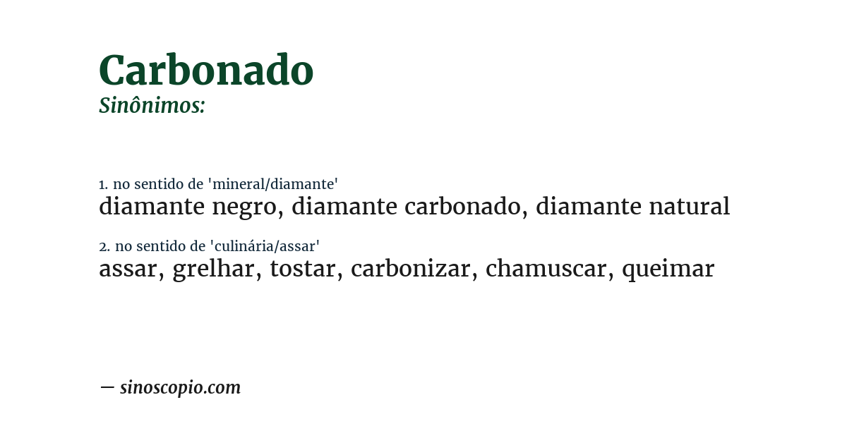 Sinônimo de carbonado
