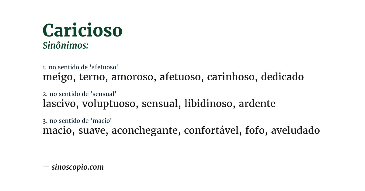 Sinônimo de caricioso