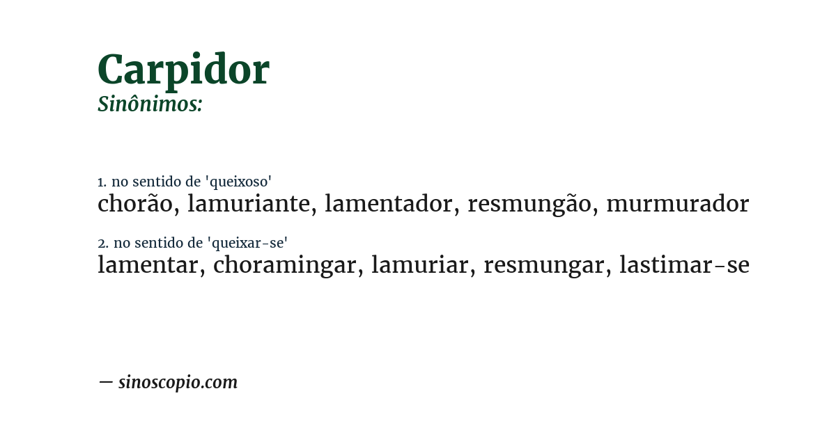 Sinônimo de carpidor