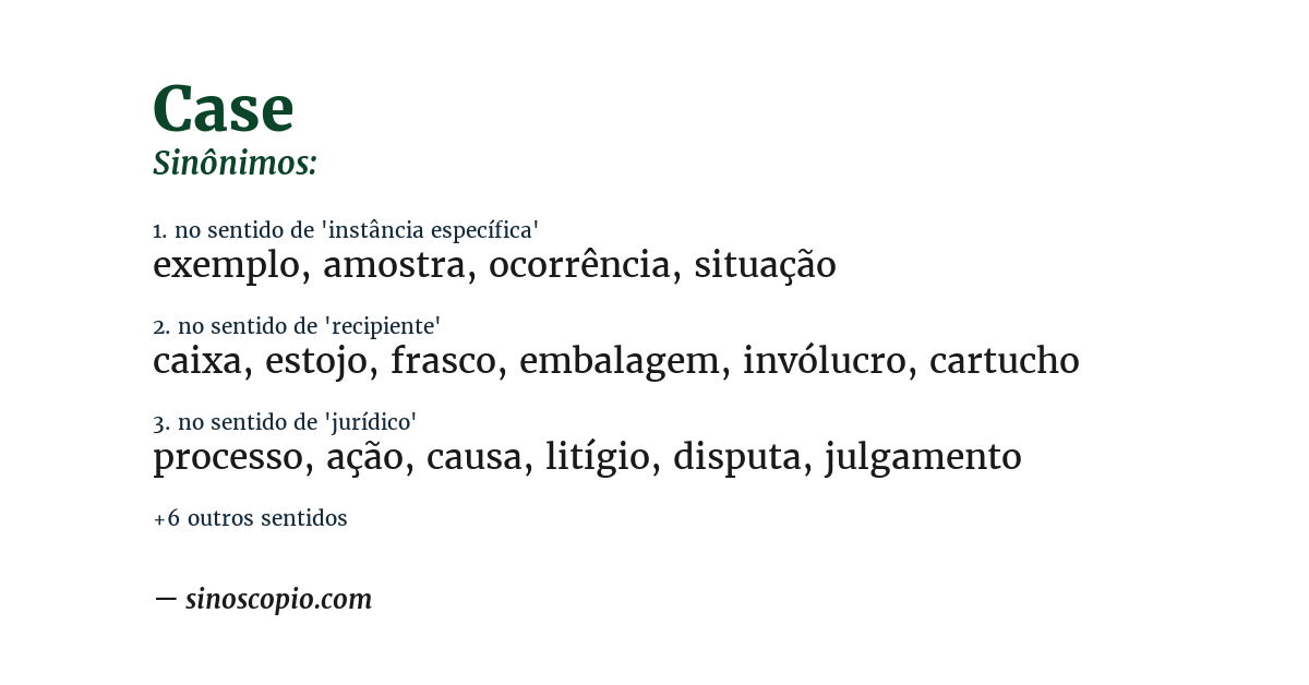 Sinônimo de case