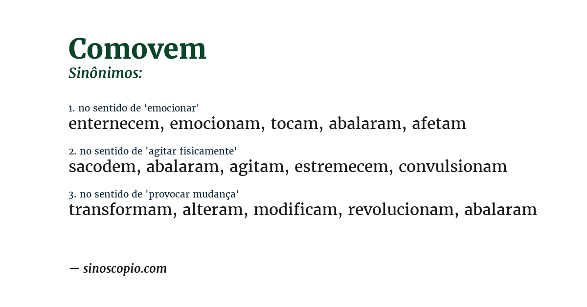 Sinônimo de comovem