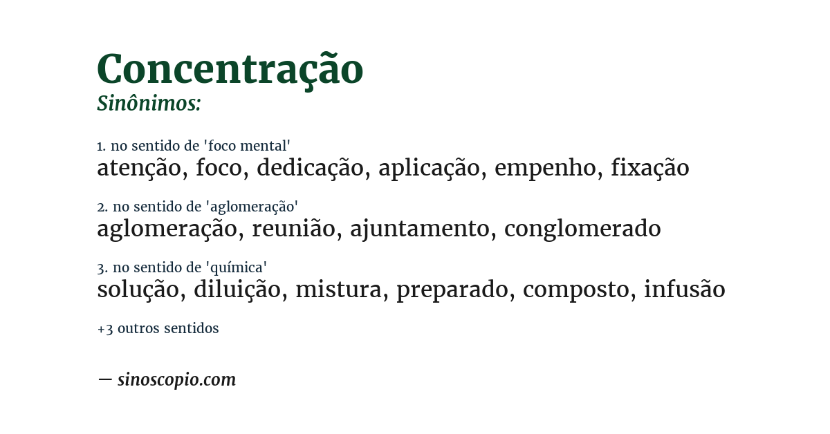Sinônimo de concentração