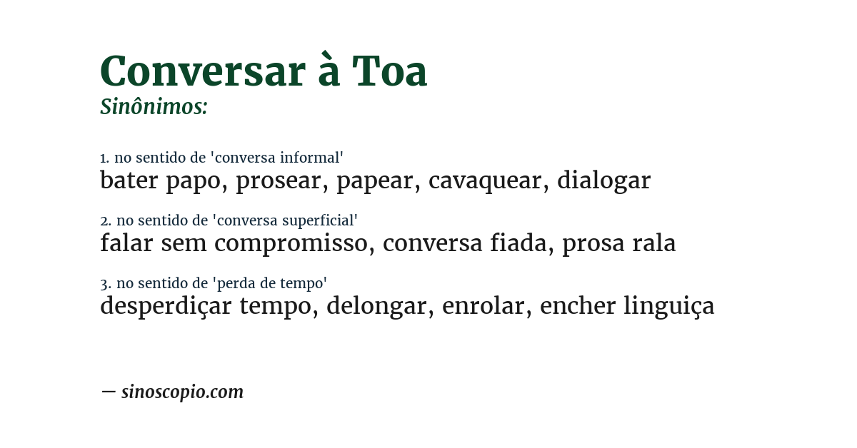 Sinônimo de conversar à toa