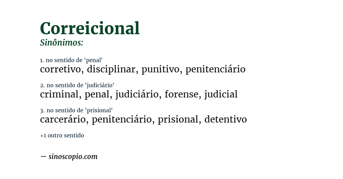 Sinônimo de correicional