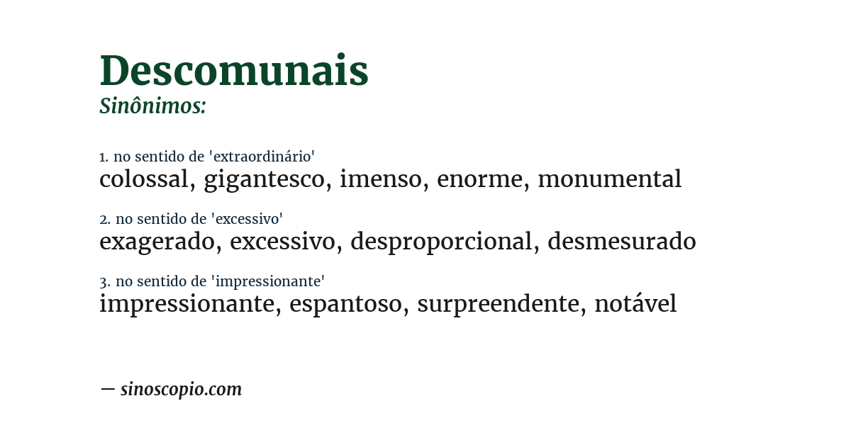 Sinônimo de descomunais