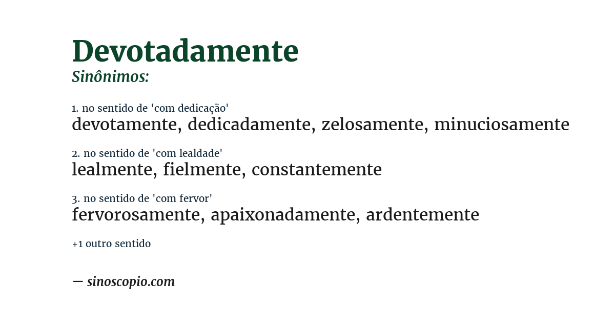 Sinônimo de devotadamente