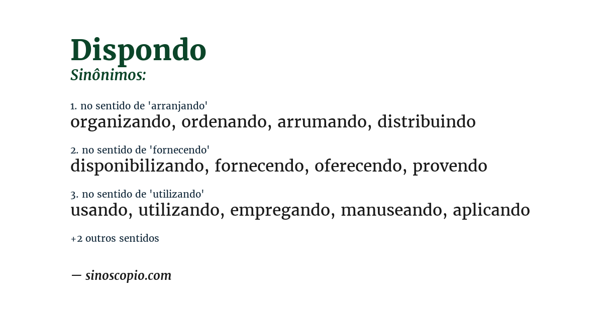 Sinônimo de dispondo