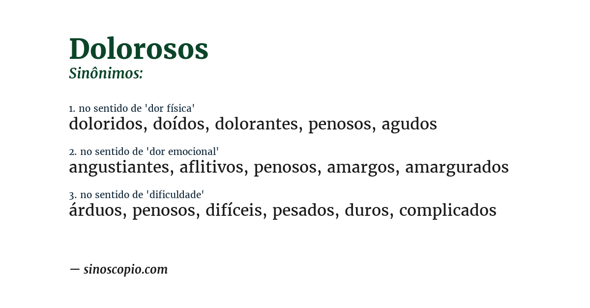 Sinônimo de dolorosos