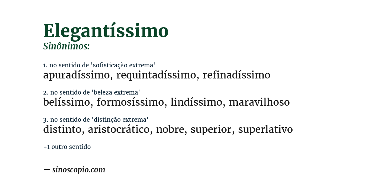 Sinônimo de elegantíssimo