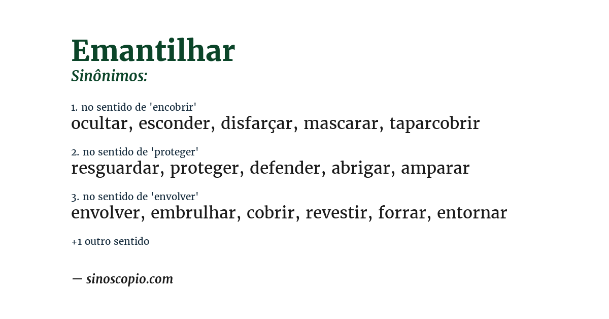 Sinônimo de emantilhar