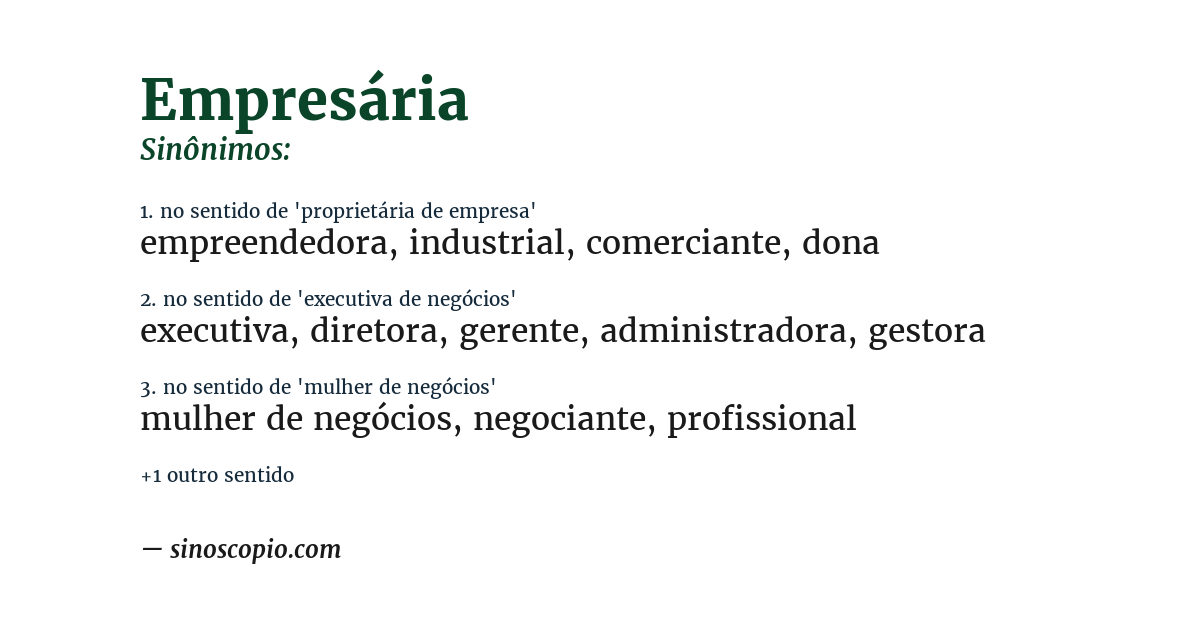 Sinônimo de empresária