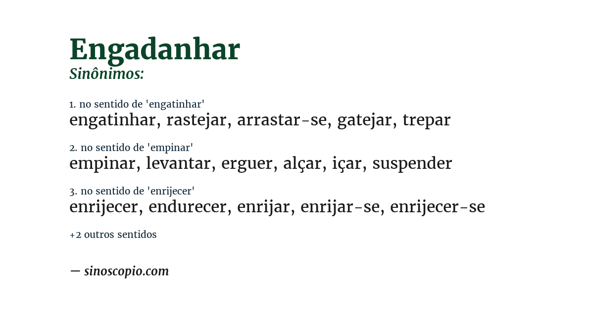 Sinônimo de engadanhar