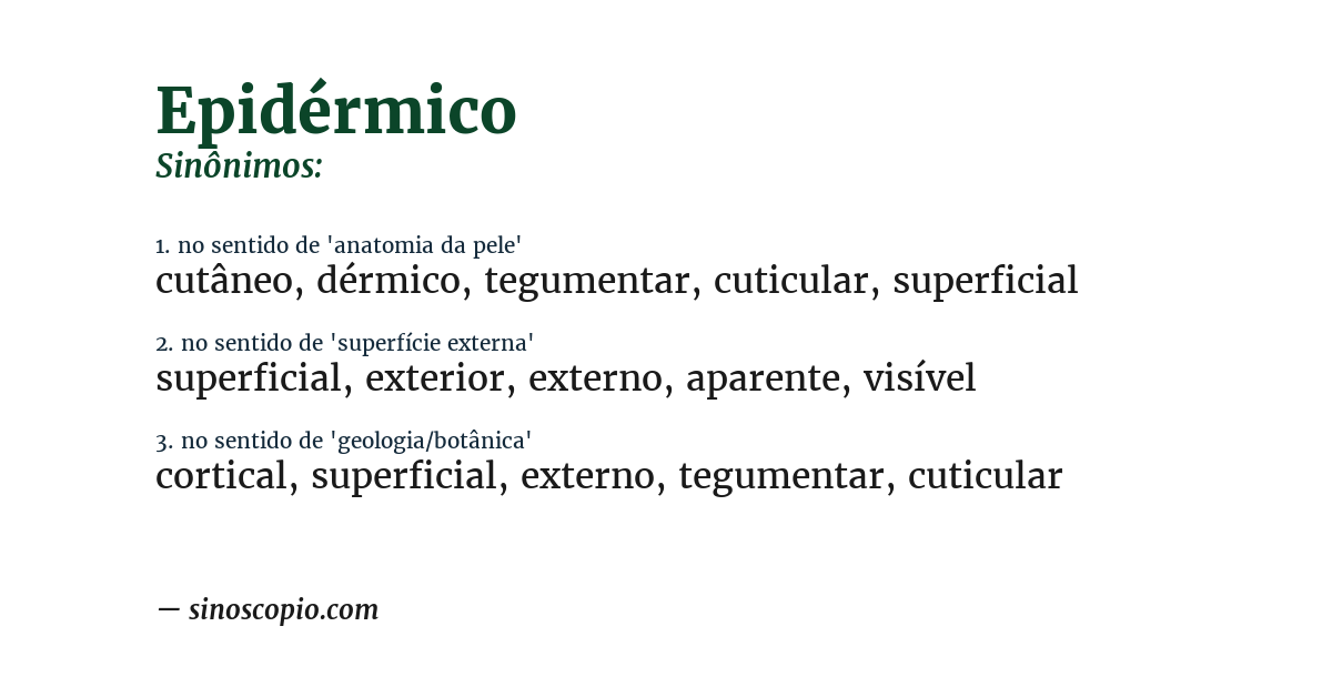 Sinônimo de epidérmico