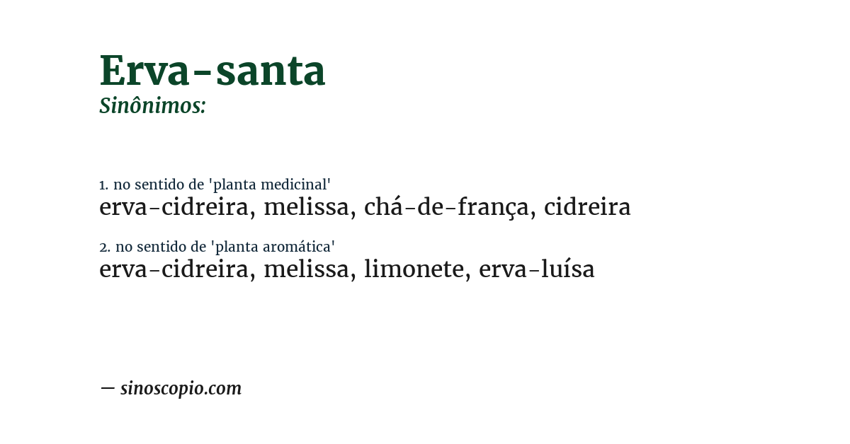 Sinônimo de erva-santa