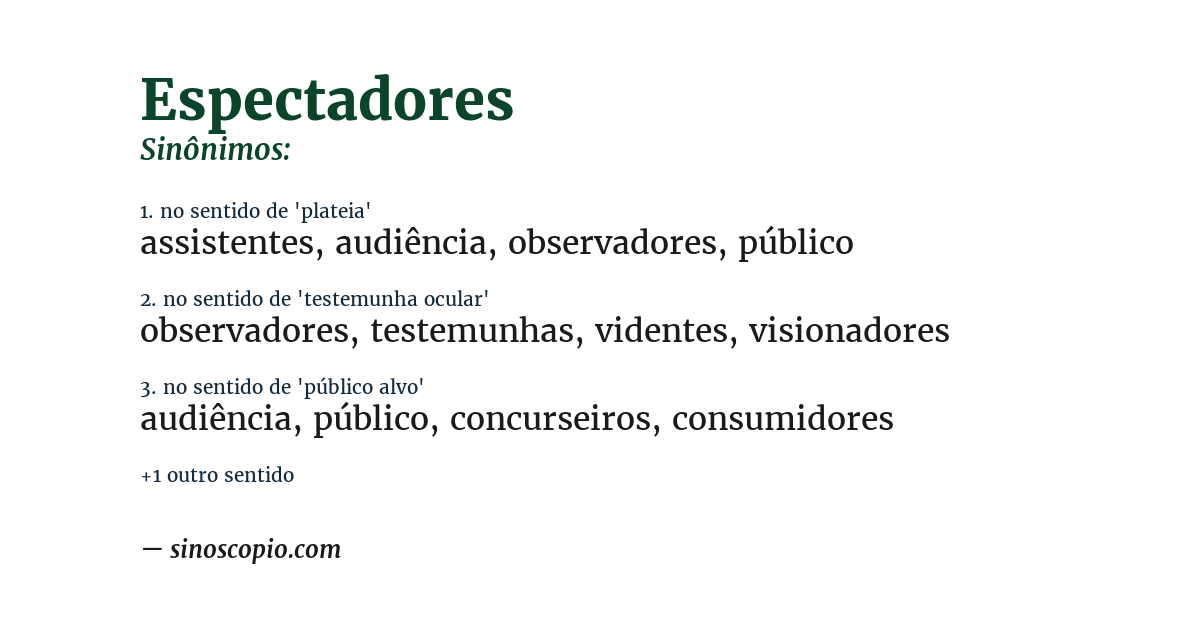 Sinônimo de espectadores