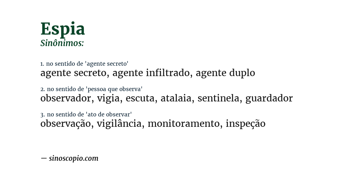 Sinônimo de espia