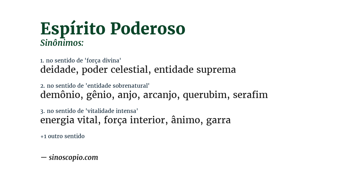 Sinônimo de espírito poderoso