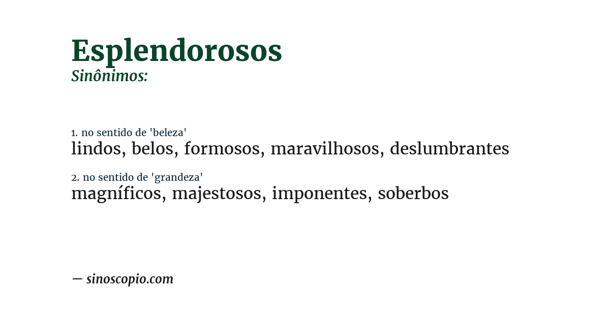 Sinônimo de esplendorosos