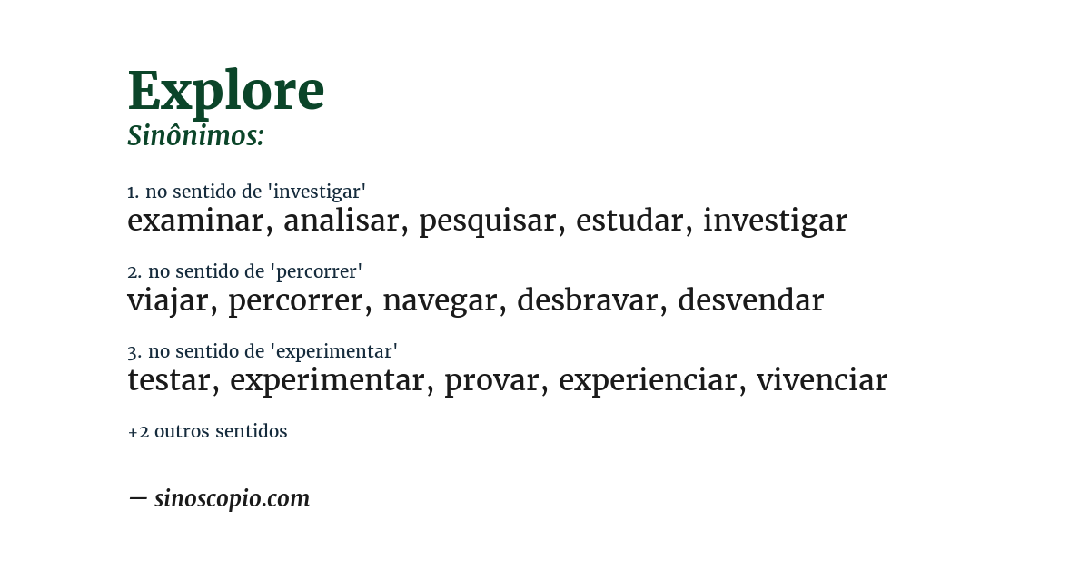 Sinônimo de explore
