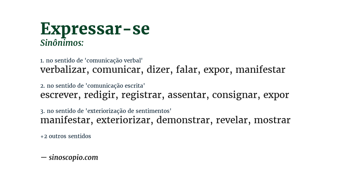 Sinônimo de expressar-se